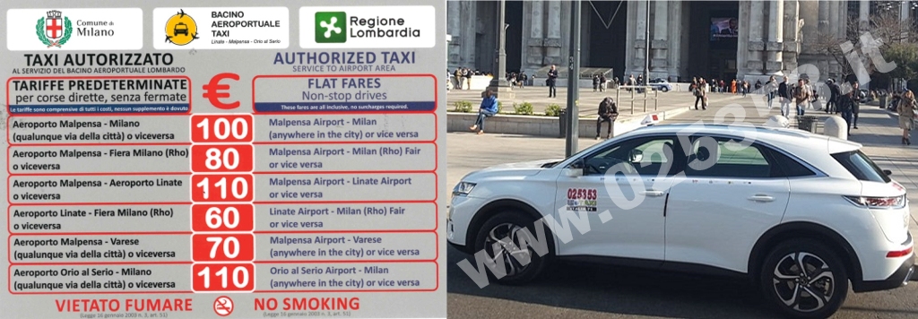 tariffe taxi milano